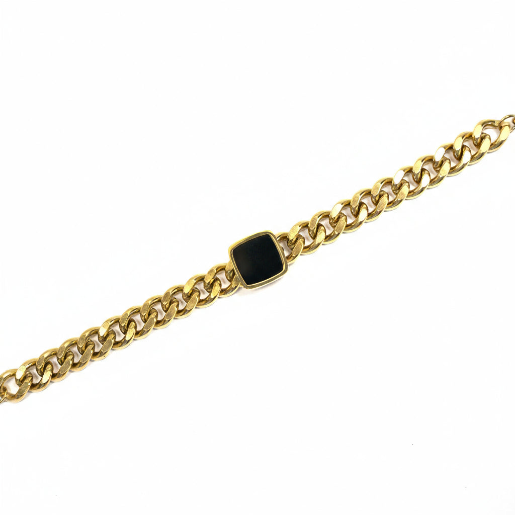 brățară statement din inox placată cu aur 18K