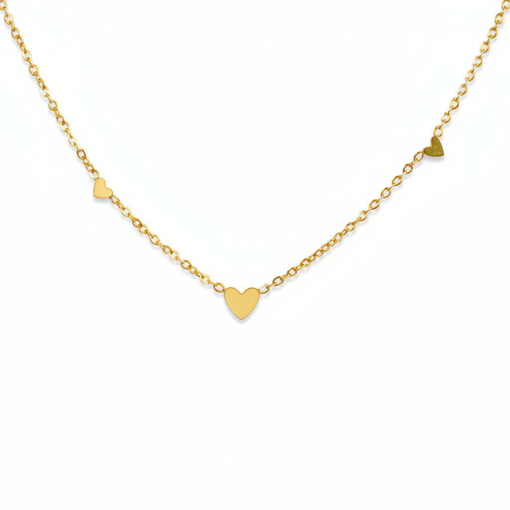 colier placat cu aur de 18K cu pandantiv elegant in forma de inima