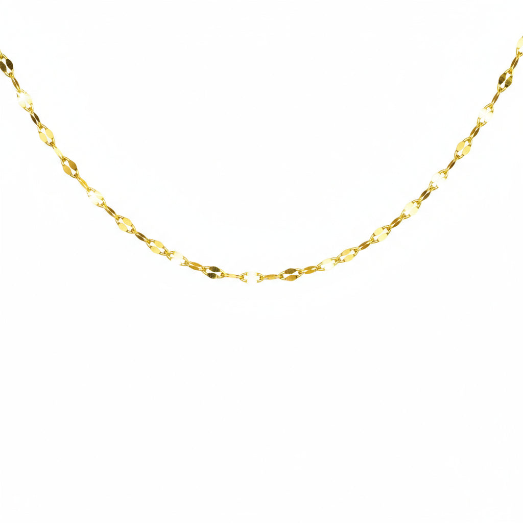 colier fin de damă cu lanț subțire placat cu aur