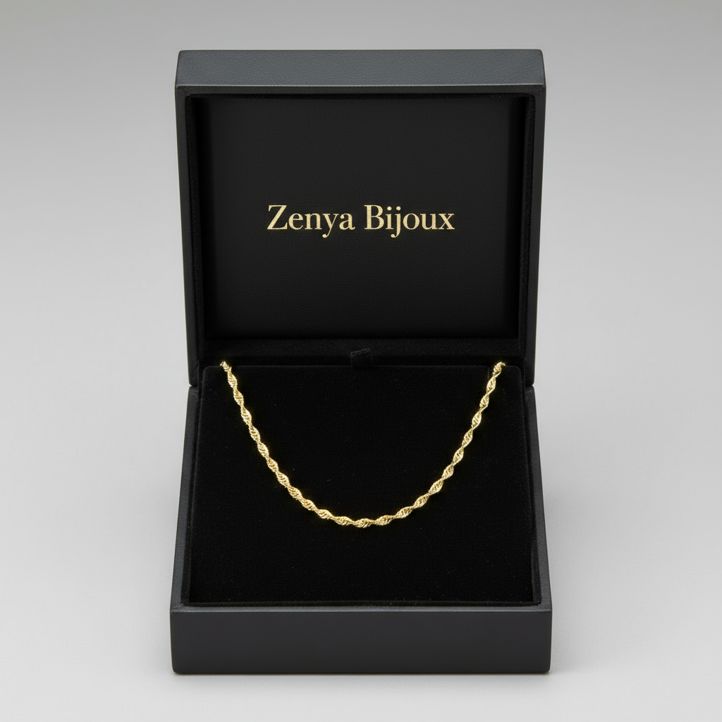 colier fin de damă cu lanț subțire placat cu aur