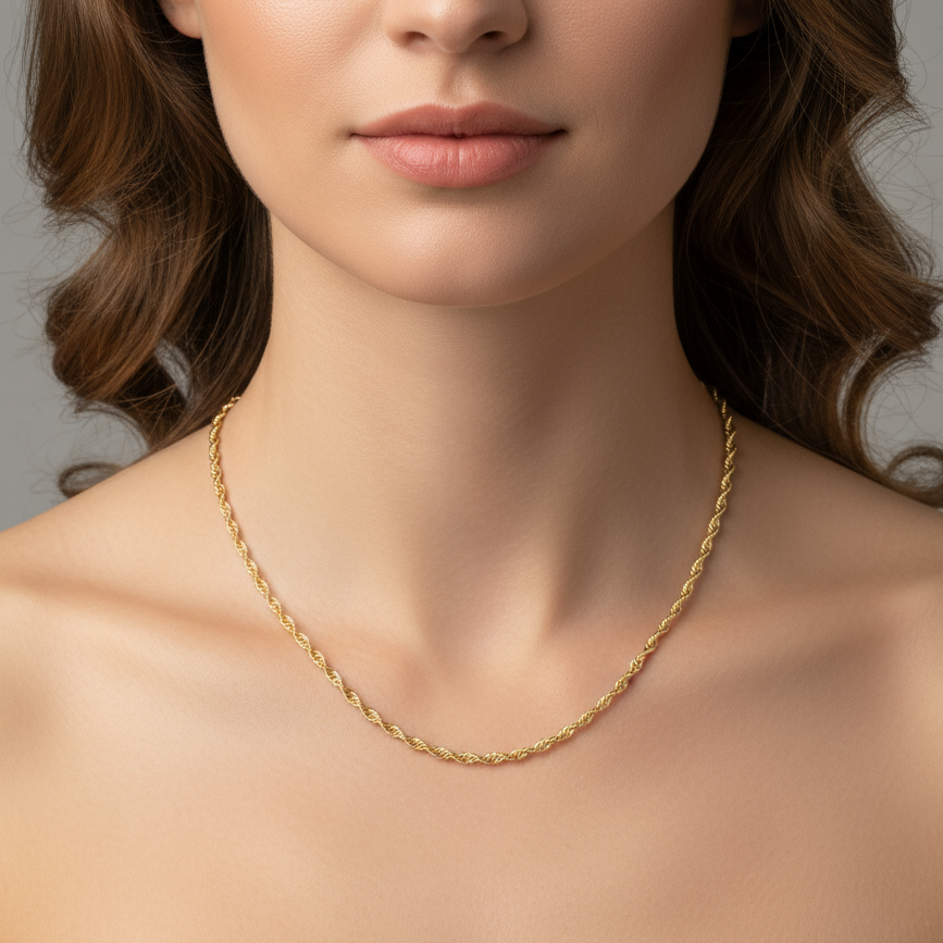 Lănțisor placat cu Aur de 18K - Twisted
