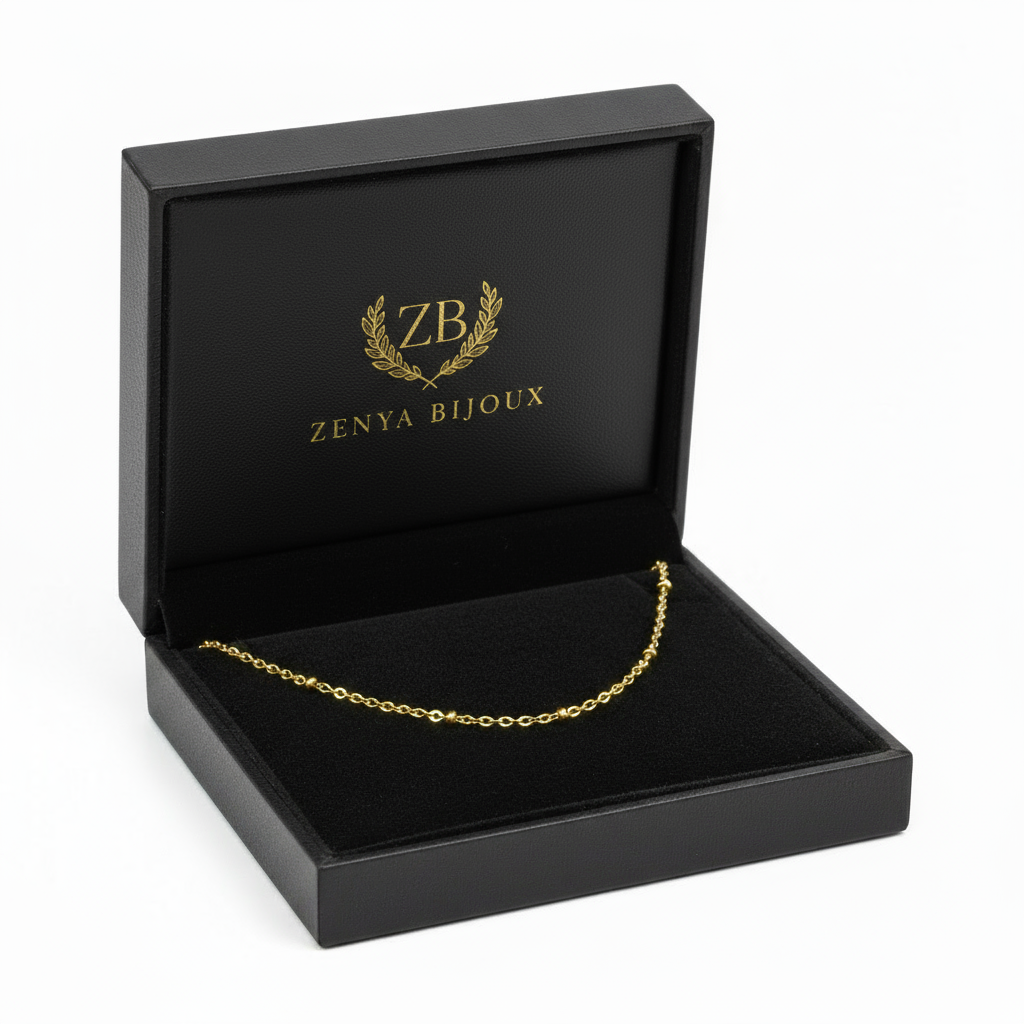 colier fin de damă cu lanț subțire placat cu aur