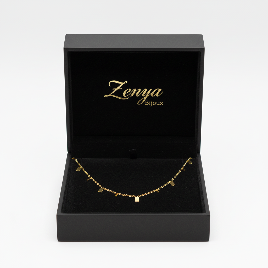 colier fin de damă cu lanț subțire placat cu aur