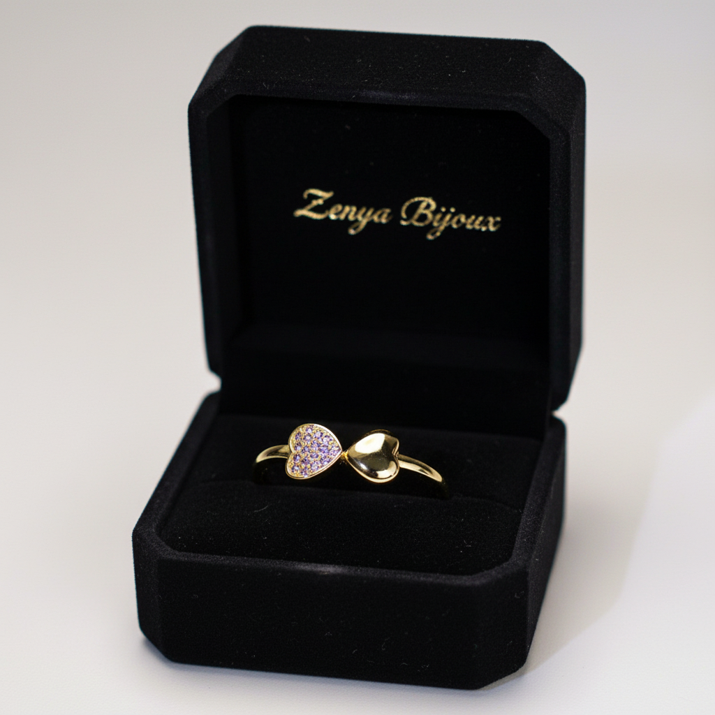 inel placat cu aur de 18K cu piatră cubic zirconia strălucitoare