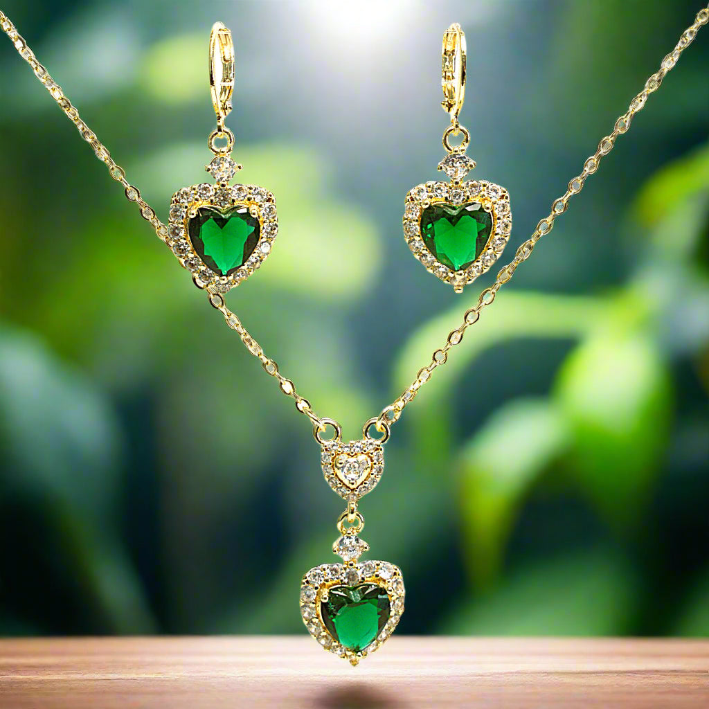 Set lănțișor și cercei damă, placate cu aur 18k