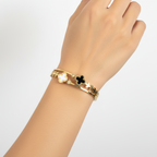 brățară clover tip catusaplacată cu aur de 18K – design delicat