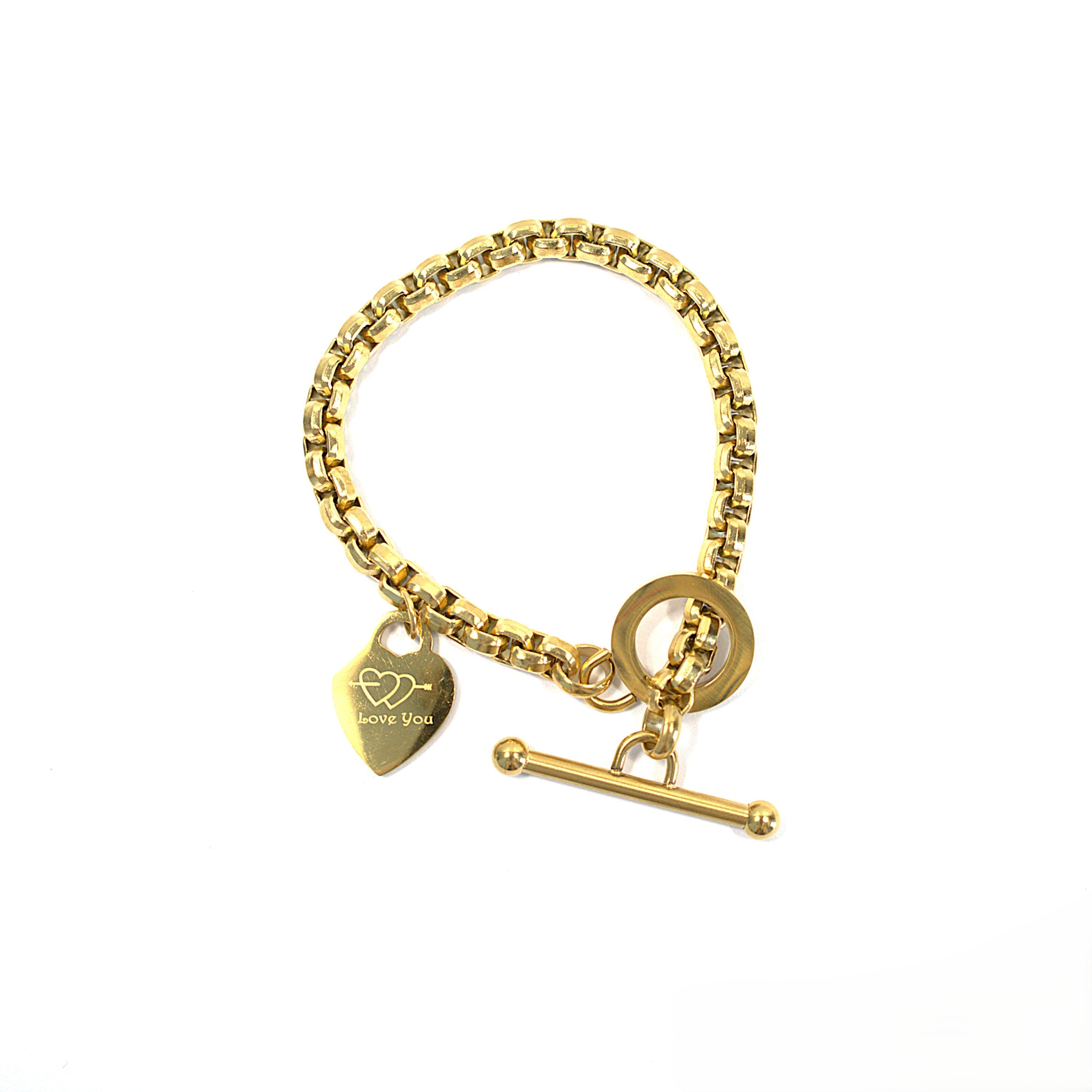 Brățară placată cu Aur de 18K - "I Love u"