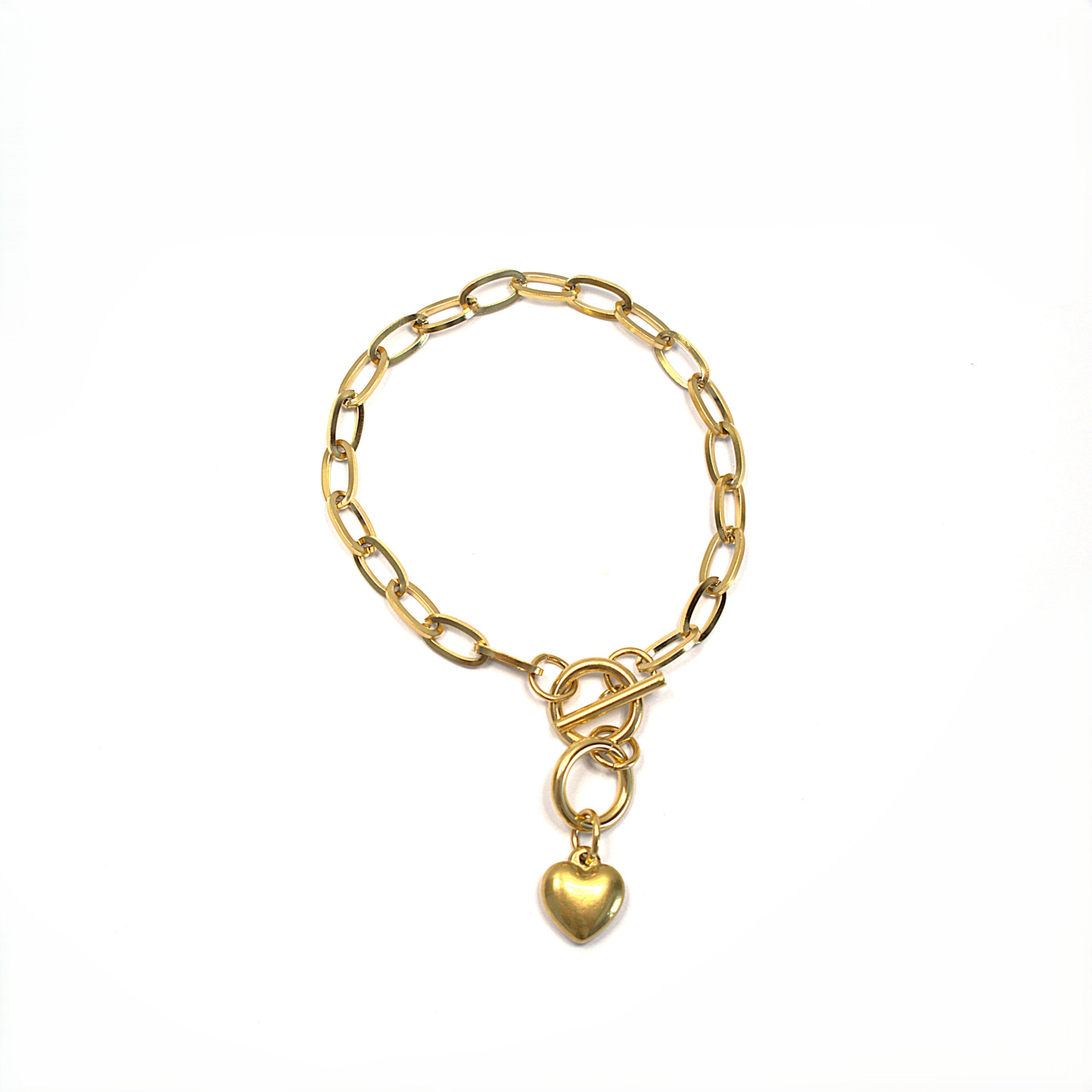 Brățară placată cu Aur de 18K - Heart Statement