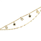 brățară reglabilă placată cu aur – bijuterie fină pentru femei cu stelute alb cu negru