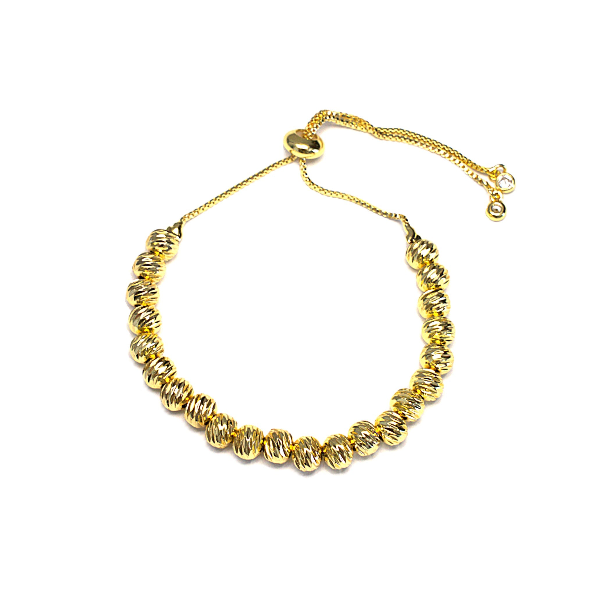 Brățară reglabilă cu bile aurii