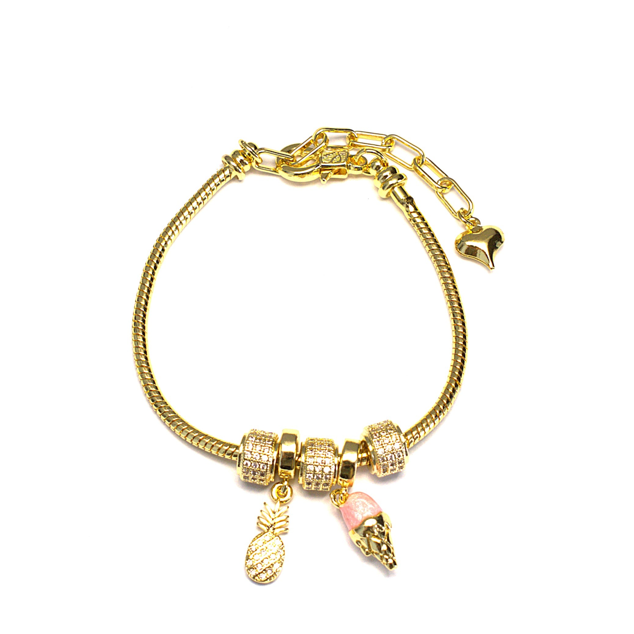 Brățară tip Pandora cu charmuri – închidere reglabilă