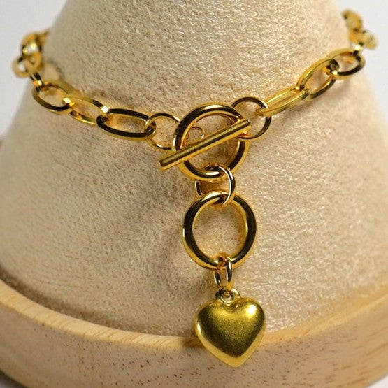 Brățară placată cu Aur de 18K - Heart Statement