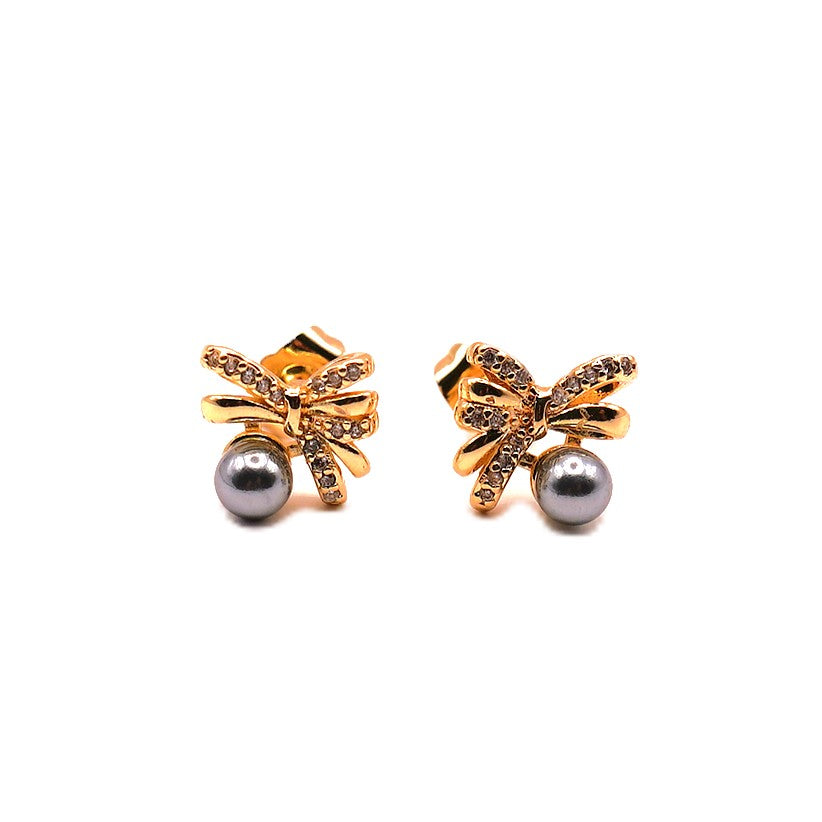 Cercei placați cu Aur de 18K - Pearl Charm
