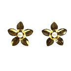 Cercei damă eleganți din alamă placați cu aur de 18k si perla