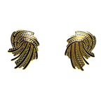 Cercei simpli damă eleganți din alamă placați cu aur de 18k