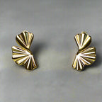 Cercei simpli damă eleganți din alamă placați cu aur de 18k