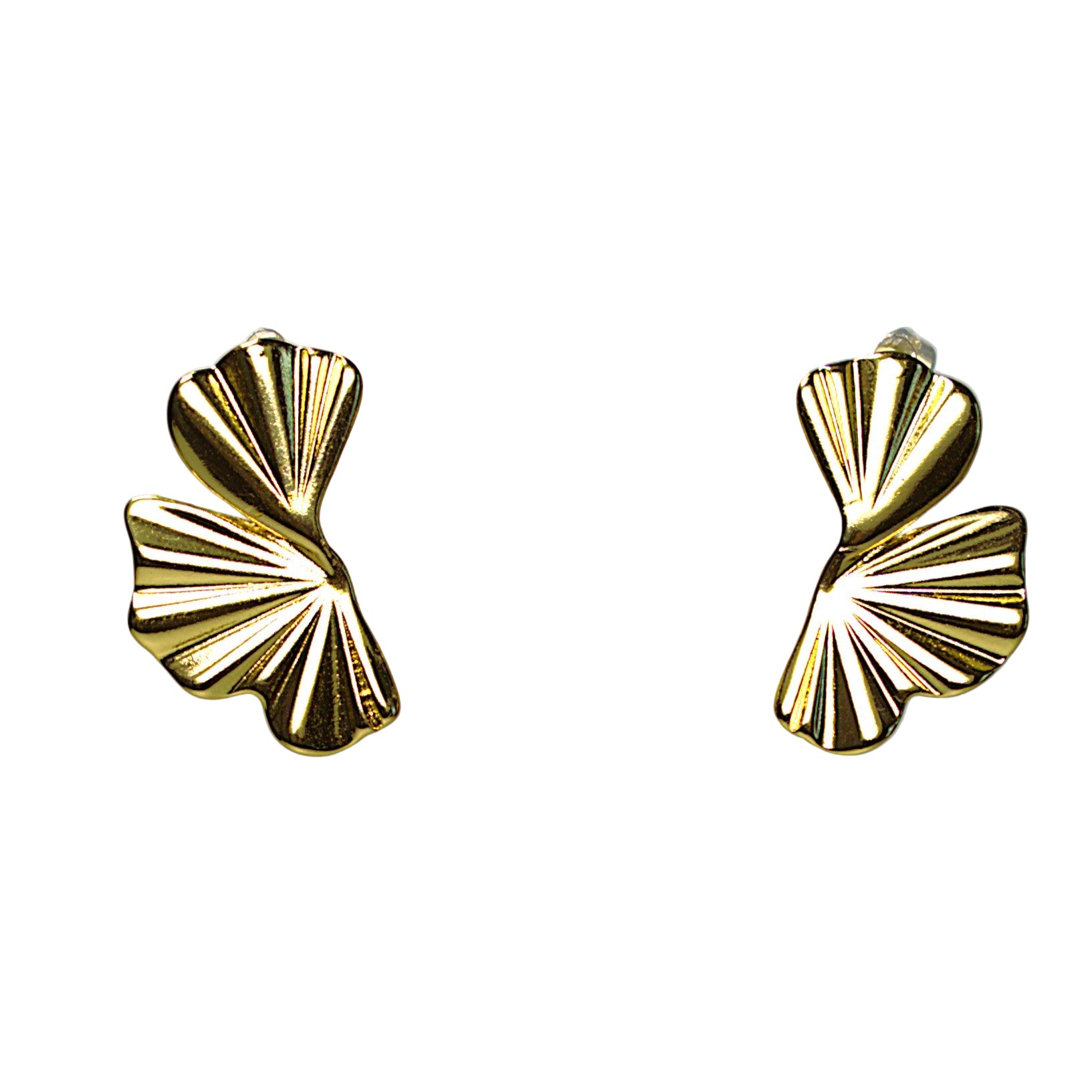 Cercei simpli damă eleganți din alamă placați cu aur de 18k