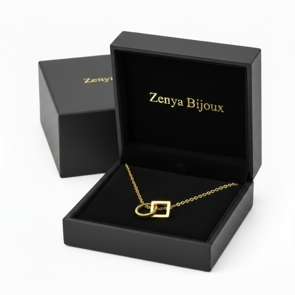 colier placat cu aur de 18K cu pandantiv elegant