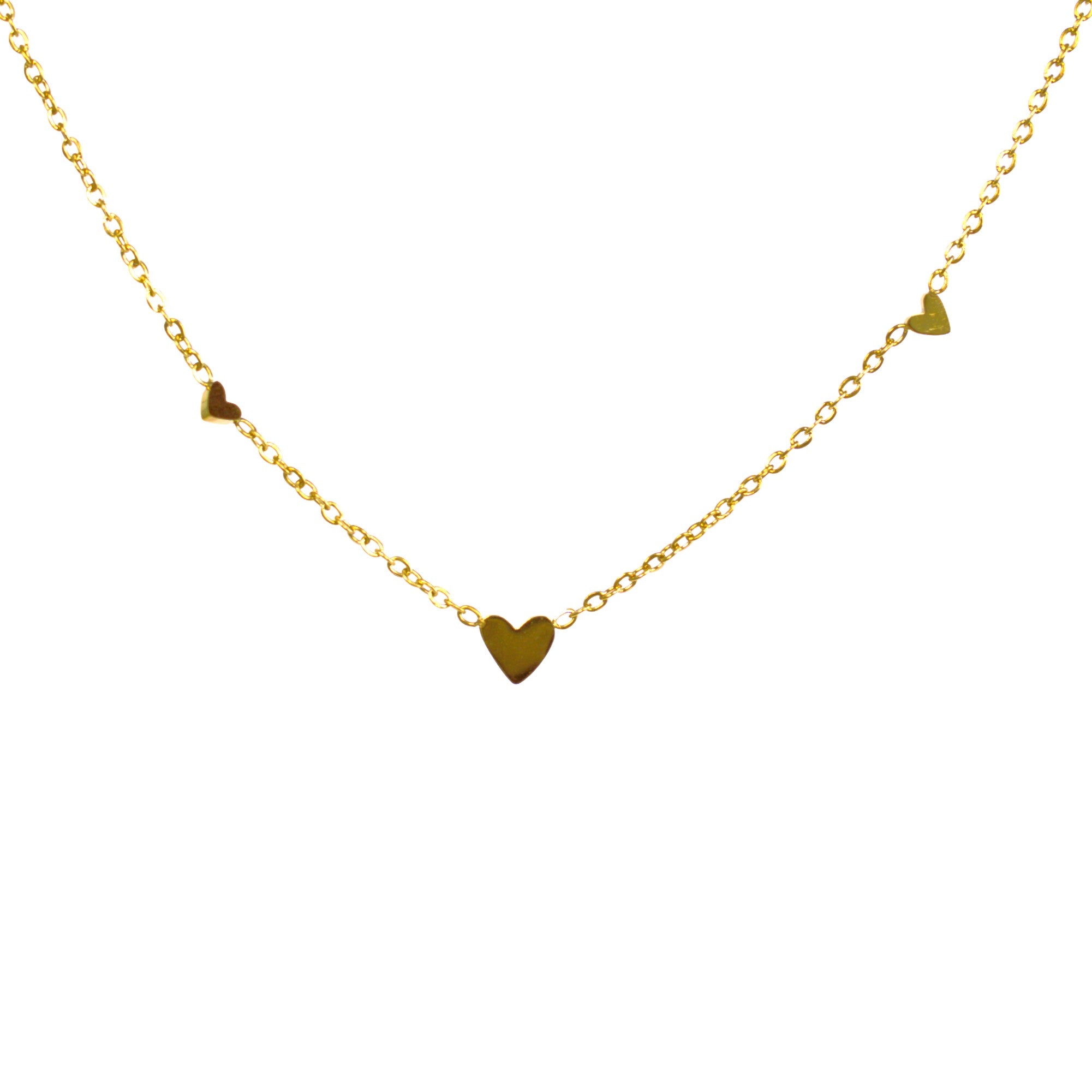 Lănțisor placat cu Aur de 18K- Triple Hearts