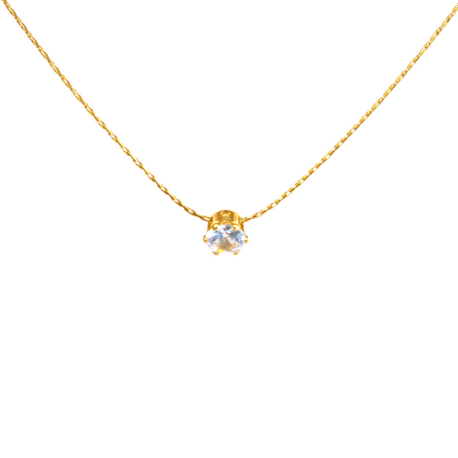 Lănțisor placat cu Aur de 18K - Round Stone