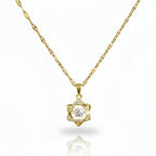 colier fin de damă cu lanț subțire placat cu aur cu pandantiv steaua lui david