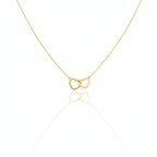 colier placat cu aur de 18K cu pandantiv elegant cu 2 inimi intercalate