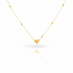 colier placat cu aur de 18K cu pandantiv elegant cu inima plina