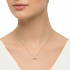 colier placat cu aur de 18K cu pandantiv elegant litera H