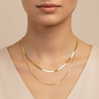 colier fin de damă cu lanț subțire placat cu aur