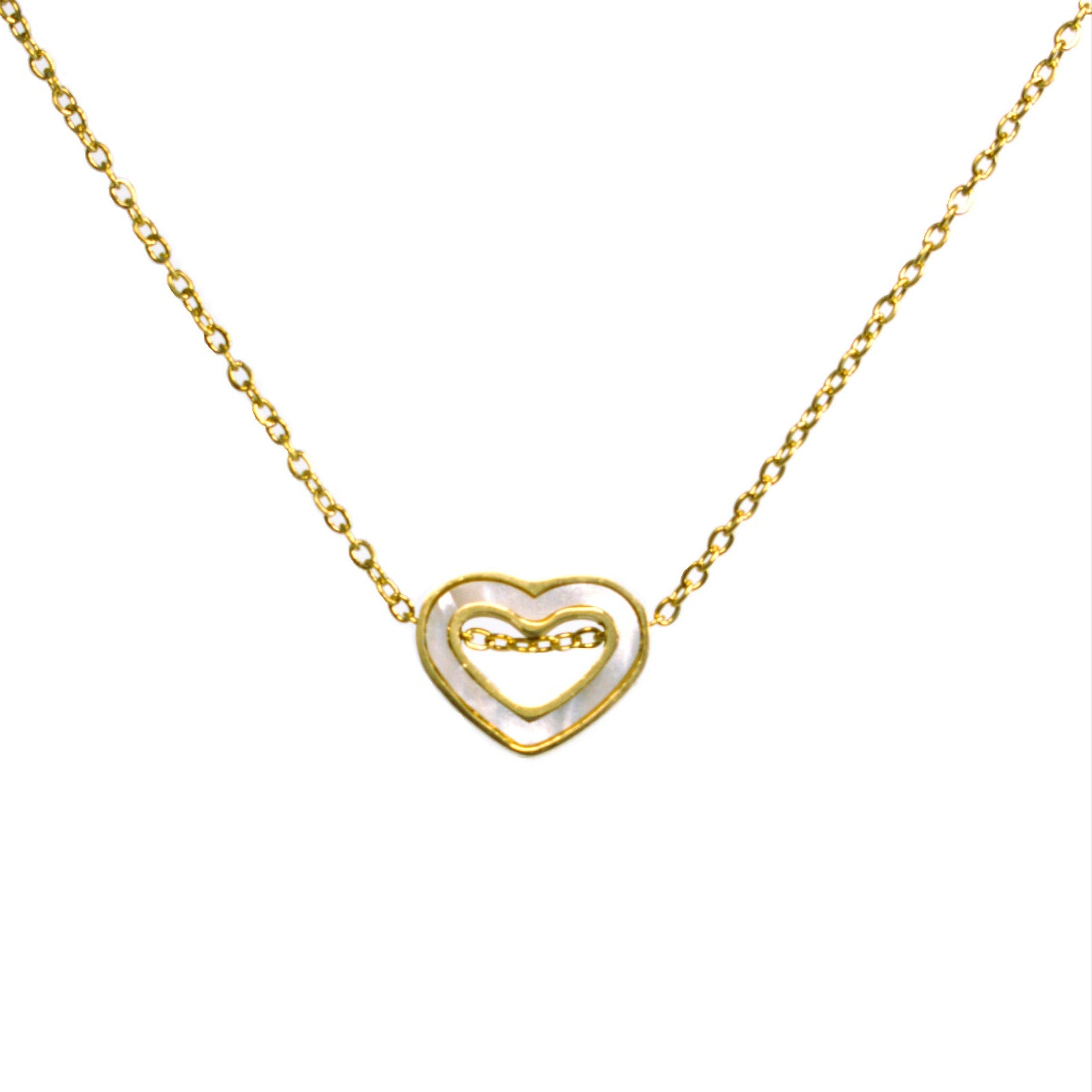 Lănțisor placat cu Aur de 18K - White Heart