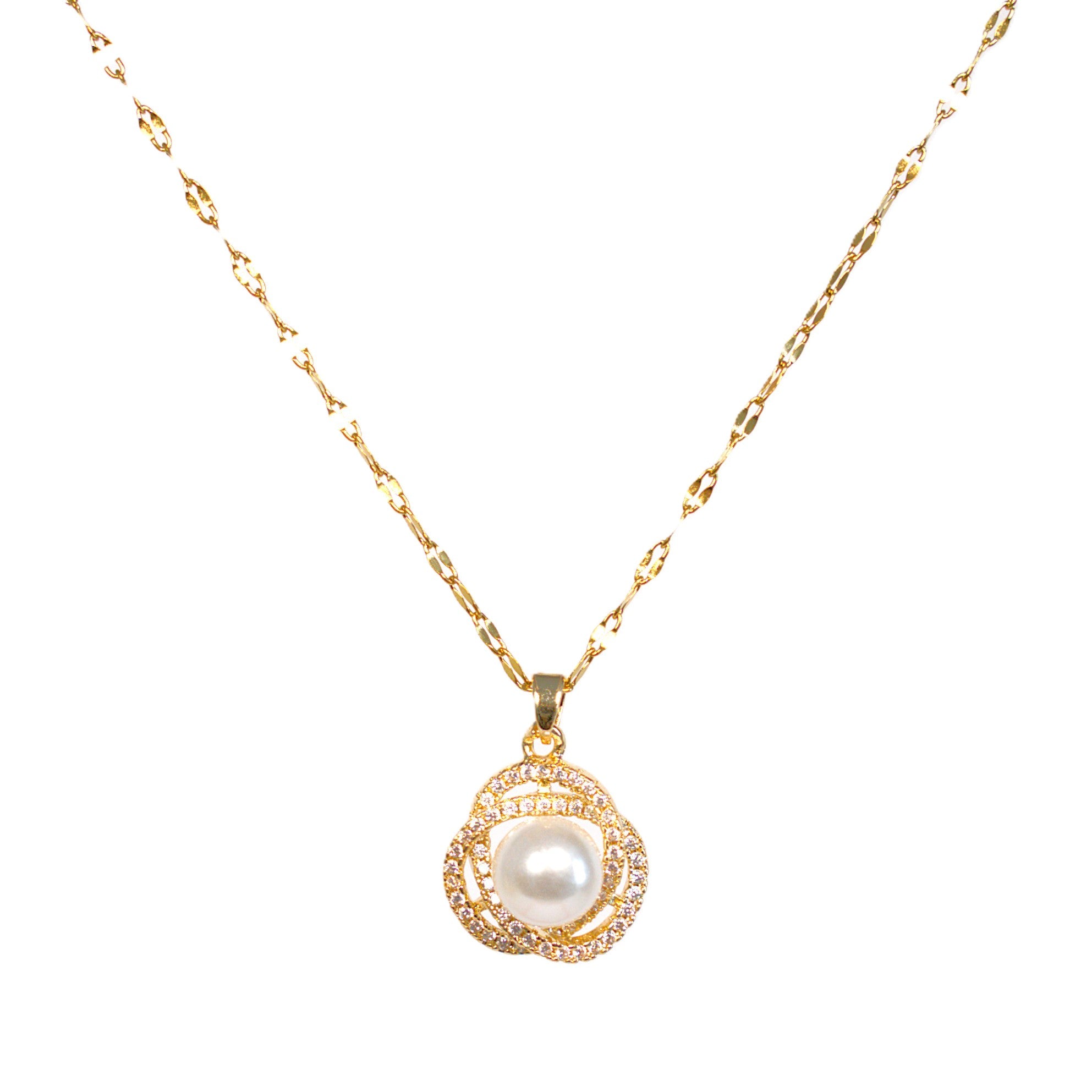 Lănțisor placat cu Aur de 18K - Pearl and Stones