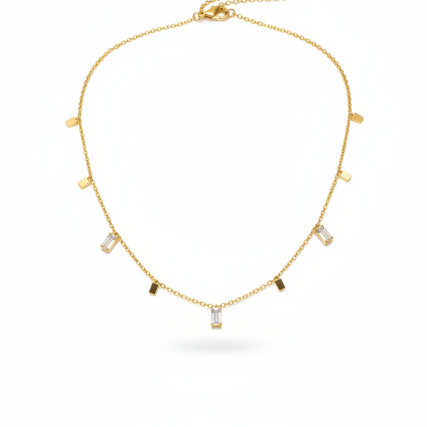 colier cu piatră cubic zirconia – bijuterie strălucitoare pentru femei