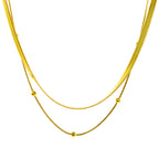 colier fin de damă cu lanț subțire placat cu aur