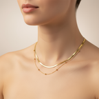 colier fin de damă cu lanț subțire placat cu aur