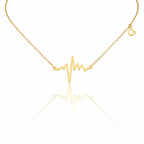 colier placat cu aur de 18K cu pandantiv elegant in forma de puls