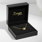 colier placat cu aur de 18K cu pandantiv elegant sub forma de tub cu pietricele( anti-stres)