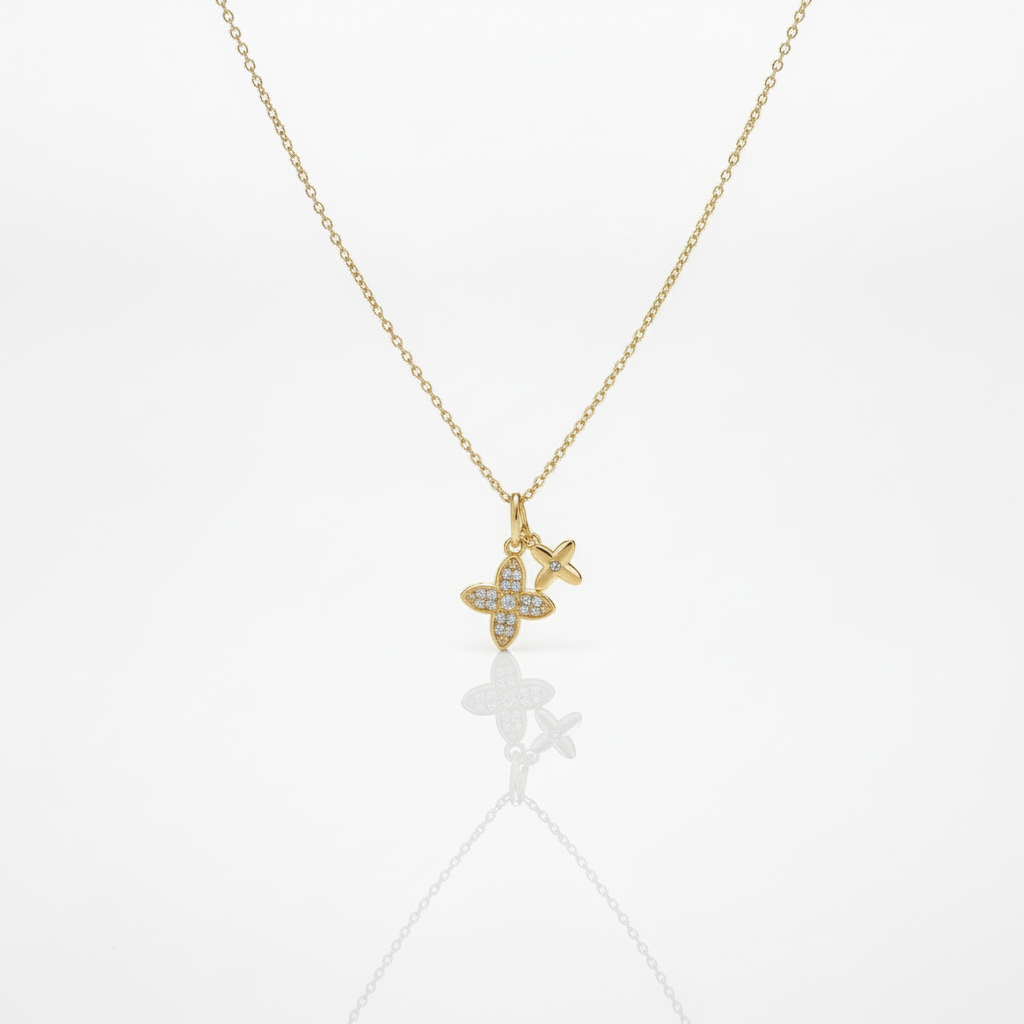 Lănțisor placat cu Aur de 18K - Flower love