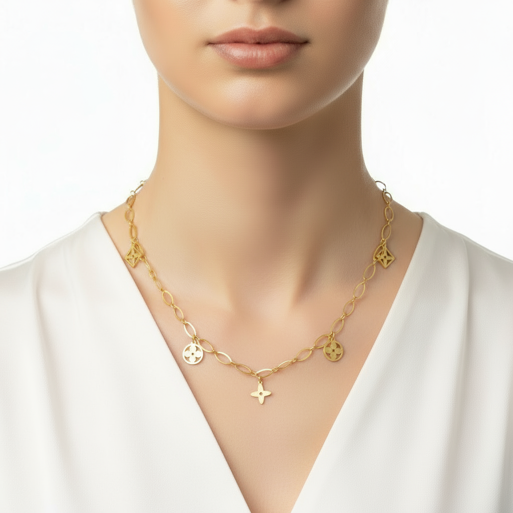 colier statement placat cu aur 18K – design modern