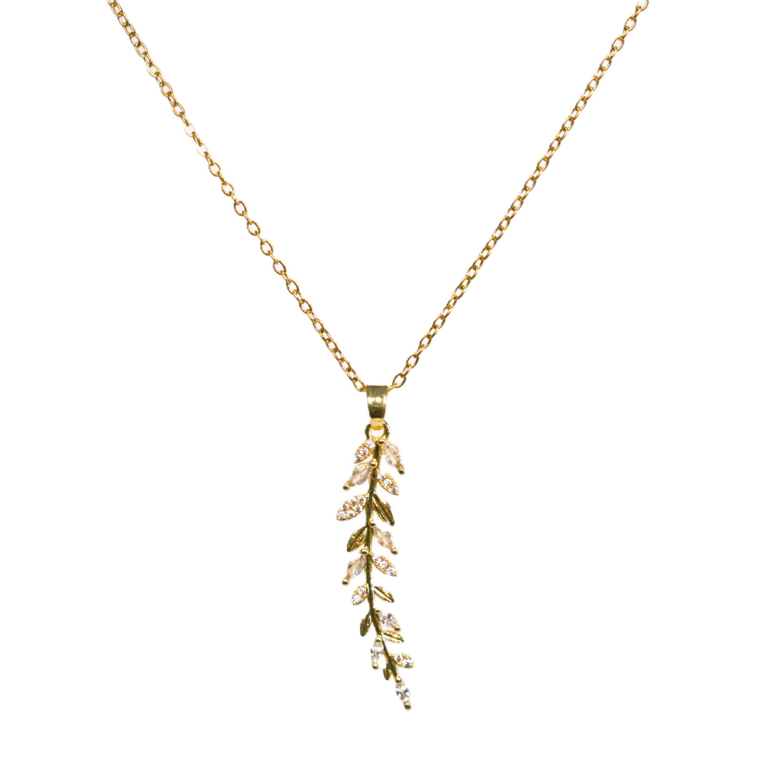 Lănțisor placat cu Aur de 18K - Twig with Leaves