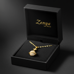 colier placat cu aur de 18K cu pandantiv in forma de planeta cu cerc si o stea deasupra