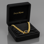 colier statement placat cu aur 18K – design cu placuta mica patrata fixa in centru