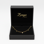 colier fin de damă cu lanț subțire placat cu aur