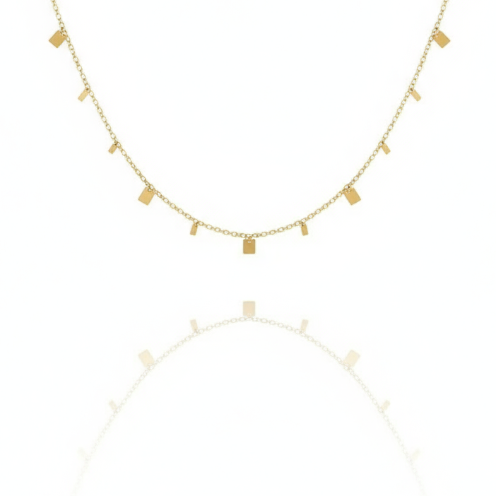 colier fin de damă cu lanț subțire placat cu aur