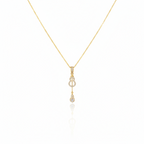 colier placat cu aur de 18K cu pandantiv elegant modelul ma completezi, o forma plina si una goala ambele formand un intreg