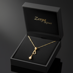 colier placat cu aur de 18K cu pandantiv elegant modelul ma completezi, o forma plina si una goala ambele formand un intreg