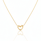 colier placat cu aur de 18K cu pandantiv elegant in forma de inima diformata