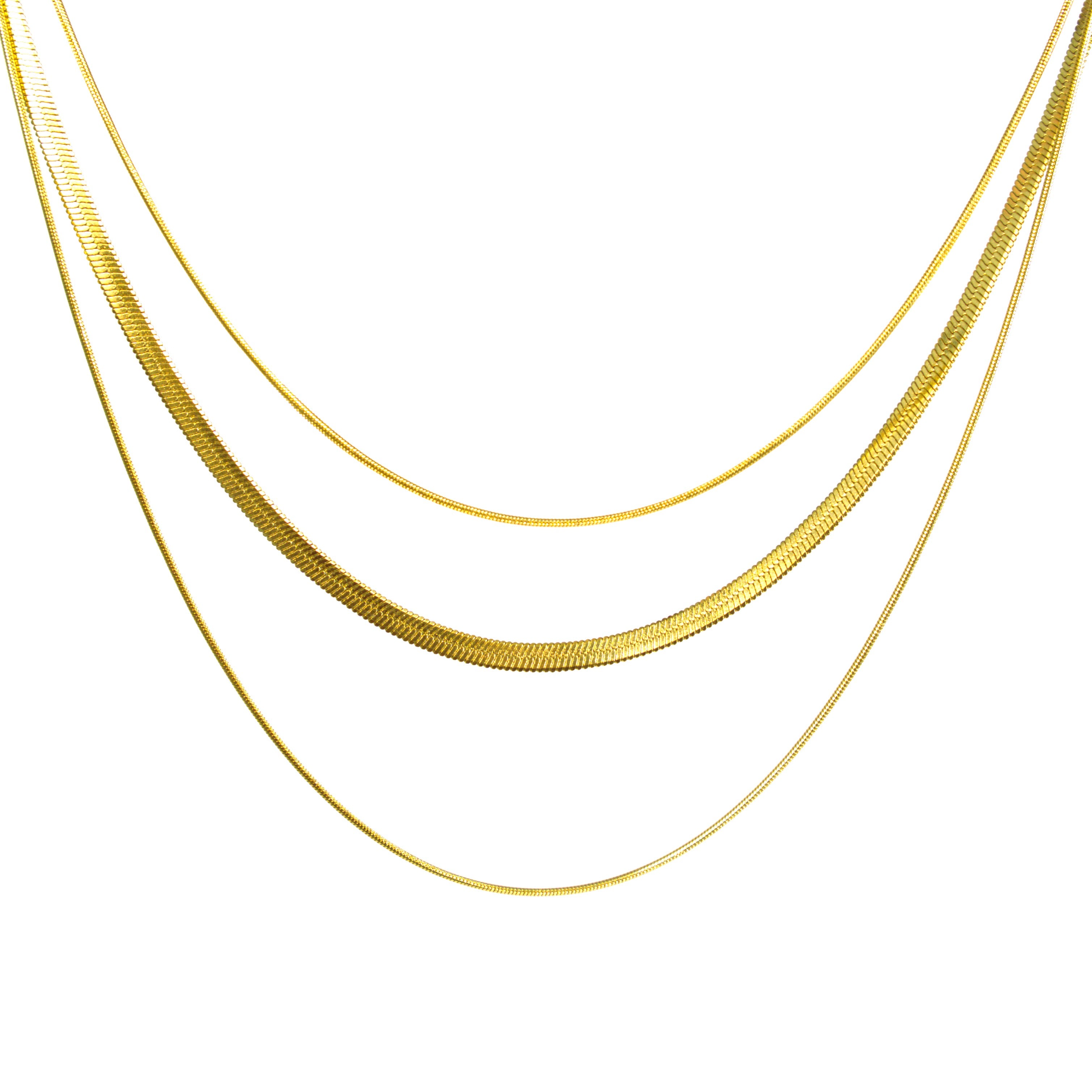 Lănțisor placat cu Aur de 18K - Triple Chain