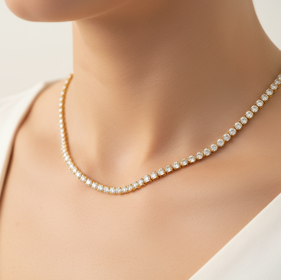 Lănțișor placat cu Aur de 18K -  Tennis