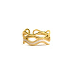 Inel placat cu Aur de 18K -  White and Gold Harmony