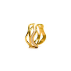 Inel placat cu Aur de 18K -  White and Gold Harmony